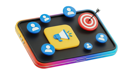 Digital Marketing Icons on Smartphone