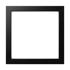 Empty square black picture frame on transparent background
