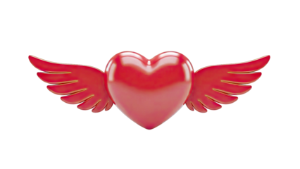 Red Heart with Wings