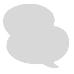  楕円形を二つ重ねた手描き風の吹き出し（線なし）