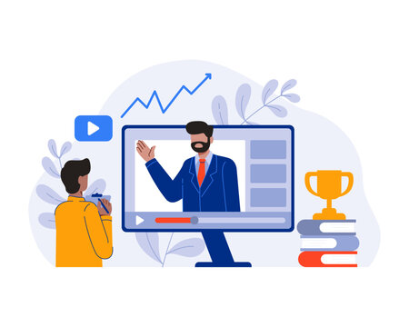 Online Education Concept Illustration - Powered by Adobe