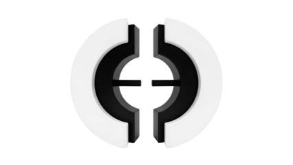 Futuristic Circular Logo with Black and White Elements