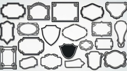 Set of vintage labels and vector icons featuring a professional business collection of transport vehicle illustrations including a car, bus, truck, train, and airplane plus home furniture like a sofa