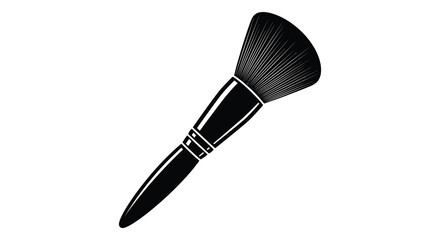 A striking black and white image of a makeup brush showcasing its elegant form silhouette © AL-AMIN