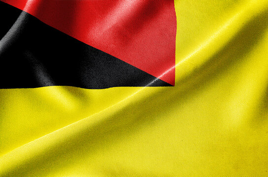 State flag of Negeri Sembilan Malaysia reflecting adat and royal heritage on waving fabric background.