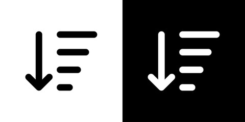 下矢印の降順ソートアイコン（ベクター）