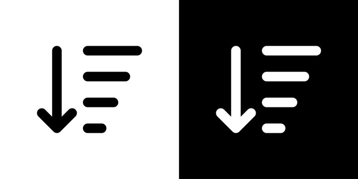 下矢印の降順ソートアイコン（ベクター）