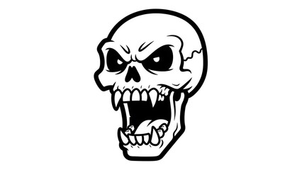 Obraz premium Black and White Skull Illustration Design.