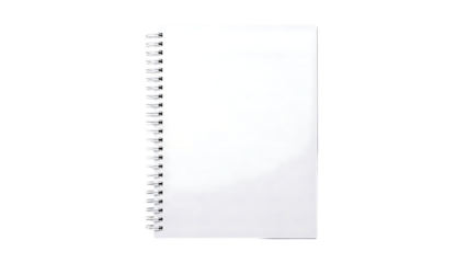 Open spiral notebook with blank pages