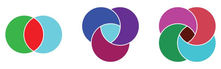 Modern isolated vector diagram icon set on white background. Graphical vector infographic diagram icon. Round 2,3,4 diagrams.  EPS 10. 