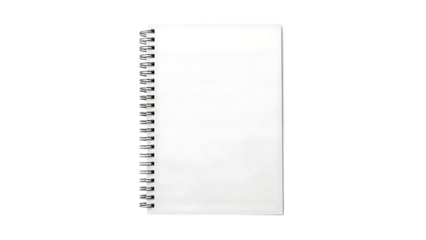 Open spiral notebook with blank white page
