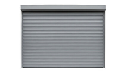 Gray roller shutter on a building facade