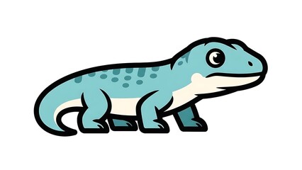 Fototapeta premium Simple Cartoon Style Lizard Illustration.
