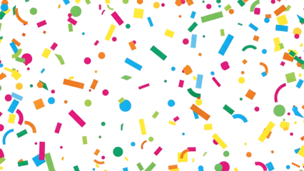Colorful confetti on transparent background