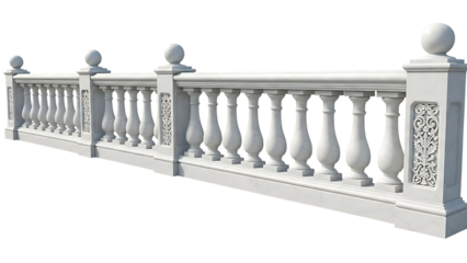 White ornate balustrade with decorative panels
