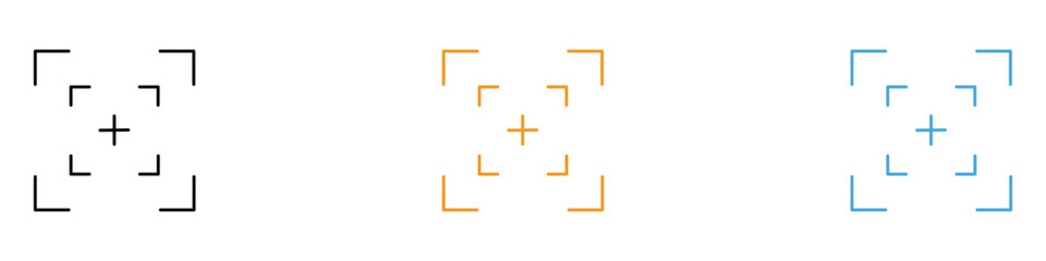 Camera focus frame icon vector. aiming and precision display symbol. vector illustration.
