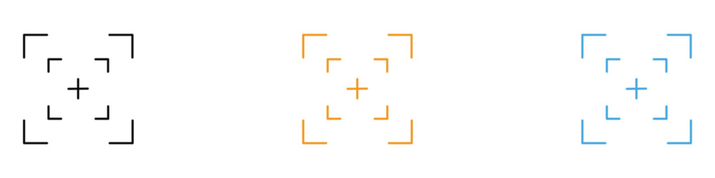 Camera focus frame icon vector. aiming and precision display symbol. vector illustration.