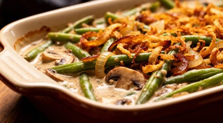 Thanksgiving Green Bean Casserole with Mushroom Soup