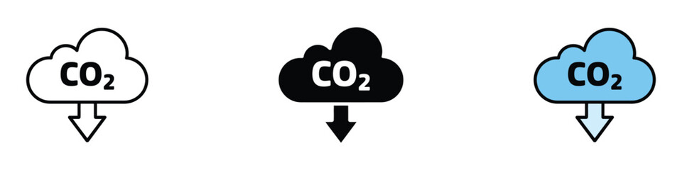 Low carbon dioxide icon vector. environmental sustainability effort symbol. vector illustration.