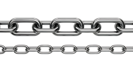 Two rows of metallic chains on checkered background