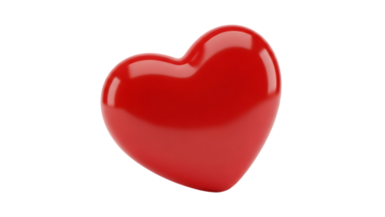 Red heart shape on transparent background