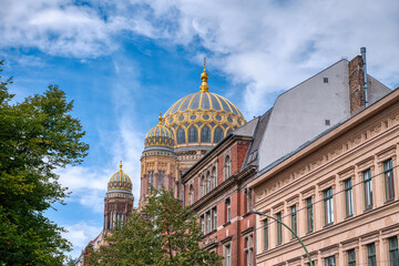 Fototapeta premium The facade of the Jewish Museum is located in the city of Berlin, Germany.