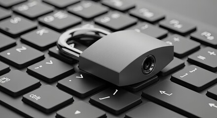 Cyber Security Lock on Keyboard