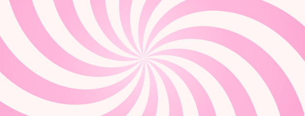 Swirl candy spiral backdrop with cream and strawberry whirlpool creates a retro Y2K vortex. Pink whirlpool bg. Psychedelic radial pattern with pastel pink twirls and vintage circus vibes.