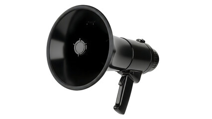 Black Megaphone on Checkered Background