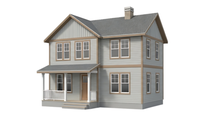 3D Rendering of a Two-Story House