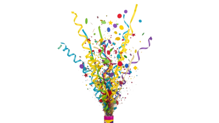 Confetti Explosion on Transparent Background