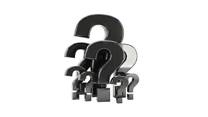 Cluster of Black Question Marks