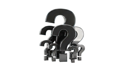 Cluster of Black Question Marks