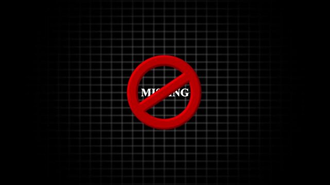 Red Prohibition Sign With Word Missing no missing forbidden