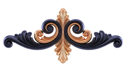 Ornate Black and Gold Acanthus Scrollwork