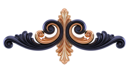 Ornate Black and Gold Acanthus Scrollwork