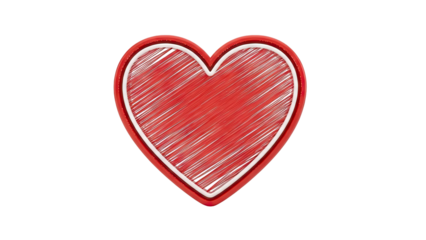 Red Heart with Scribbled Texture
