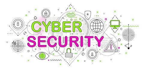 Cyber security banner web icon new design application, disaster recovery, Encryption, operational.