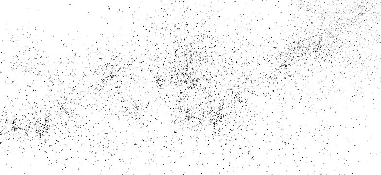 Black Dust Abstract Grunge Texture Overlay with Fine Grain Particles and Spatter Elements
