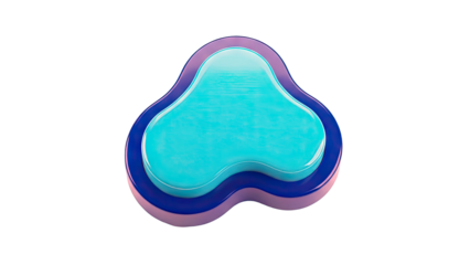 Abstract Blob Shape with Teal and Blue Layers