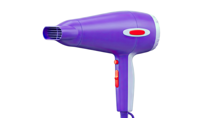 Purple Hair Dryer with Red Accents