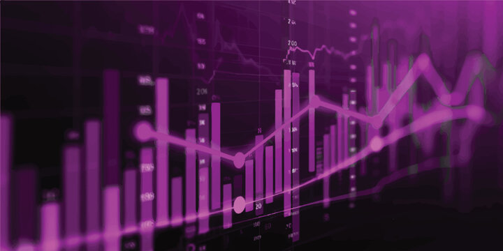 Abstract background with blue lines featuring a professional stock market graph and financial chart
