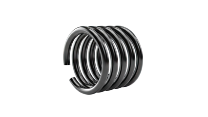 Black Spiral Coil on White Background