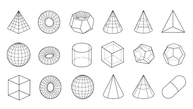 Geometric shape wireframe collection