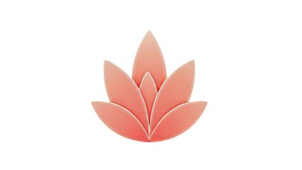 3D Rendered Orange Lotus Flower Icon