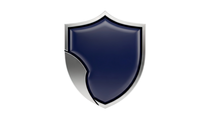 3D Shield Emblem with Dark Blue and Silver Finish