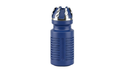 Blue Bottle with Chrome Crown Top