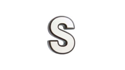 3D Letter S 3d Render on transparent background