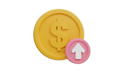 Dollar Coin with Upward Arrow Icon