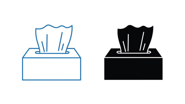 Tissue box icon set - Glyph and solid icon set - Flat Design Icon - line icon set - Flat Vector icon, icon, Editable stroke icon, Modern icon collection